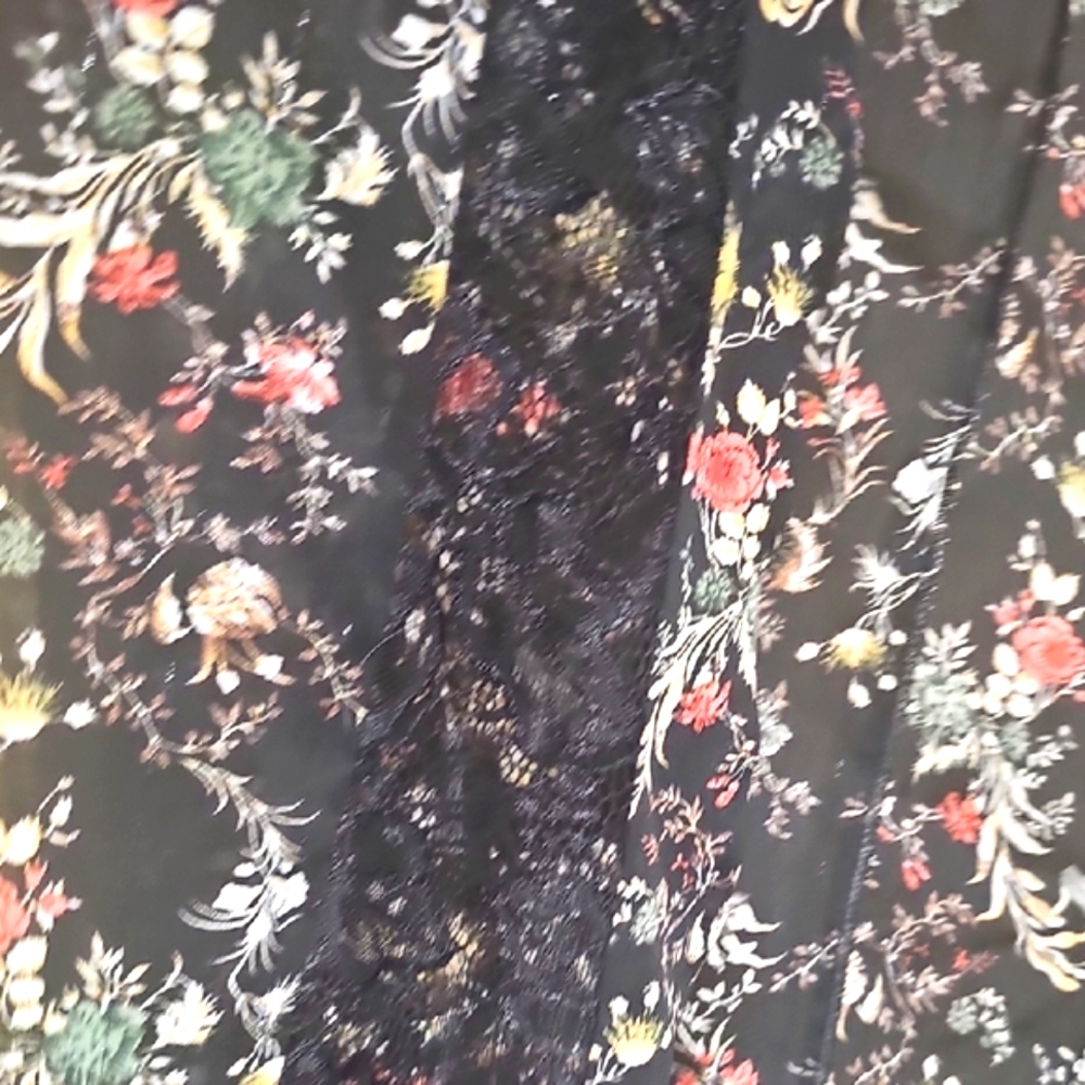 Sam Edelman Multicolor Floral Black Robe - Picture 7 of 7